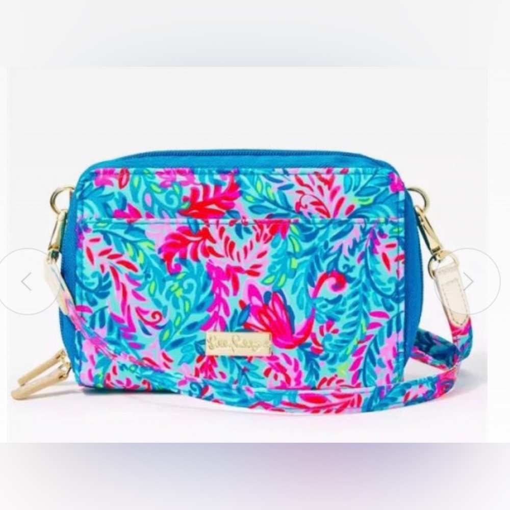 Lilly Pulitzer Marsten Crossbody Surf Blue Flim Flam NWOT